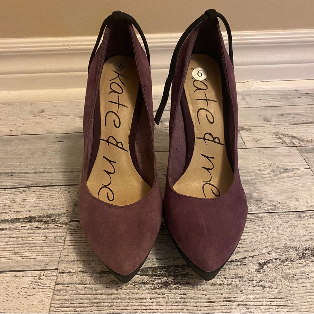The Shoe Company suede ankle strap pumps